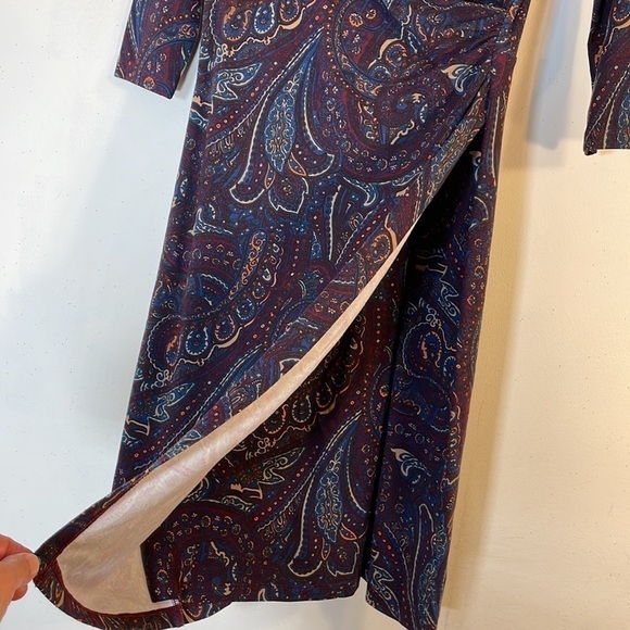 NWT. Talbots Petite Paisley Print Wrap Dress. - Picture 5 of 9